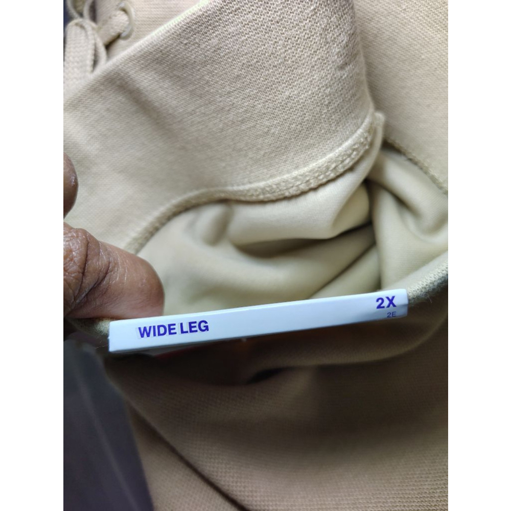 Champion Wide Leg Sweatpants 2X Beige Stripe Logo Athleisure Lounge Pants Plus - Picture 9 of 11